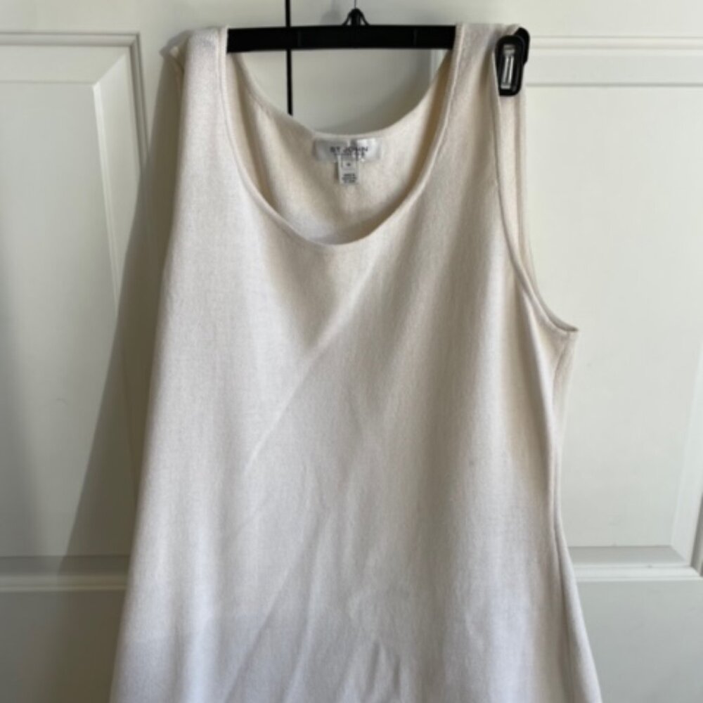 St. John Collection - Cream Knit Knee Length Tank Skirt